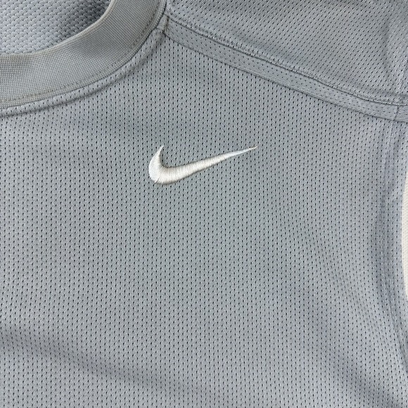 Vintage Y2K Nike Mesh Sleeveless Tank Top Shirt Men's Large Swoosh Gray Active - Picture 5 of 7